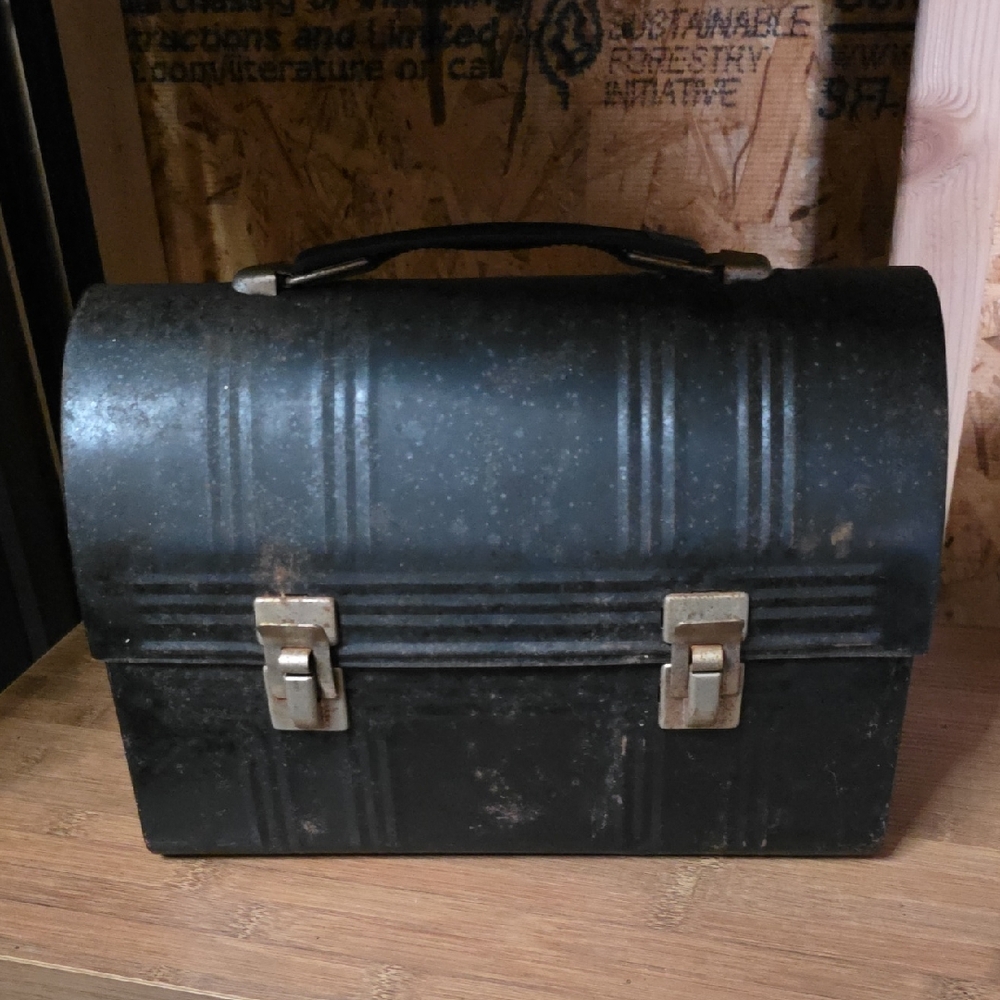 Vintage Black Metal Lunchbox